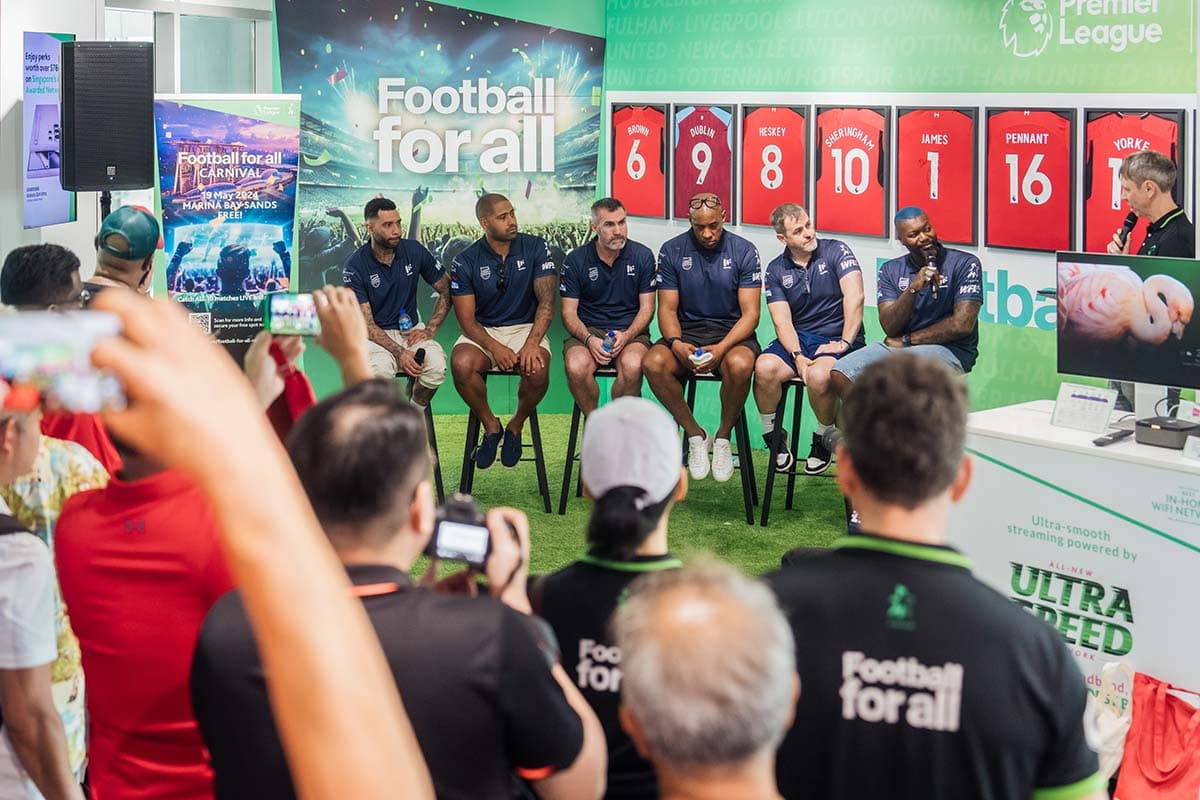 Business professionals shaking hands at a networking event